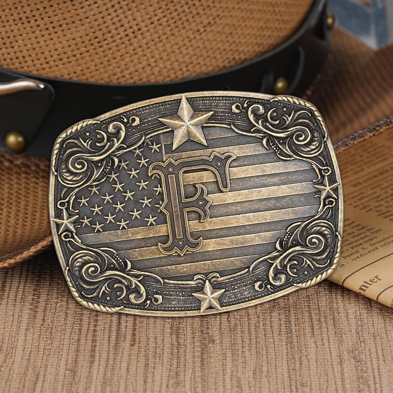 Flipslo Store Western Belt Buckle for Men Women Initial Letter A to Z Cowboy Belt Buckle Texas Buckle hebillas vaqueras para hombre - Image 3